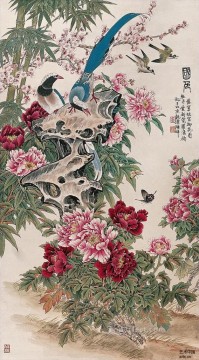 花 鳥 Painting - 鳥と蝶の古い中国語